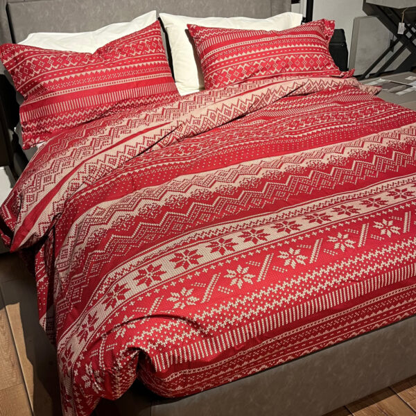 Parure Copripiumino 100% puro cotone matrimoniale Stella Alpina Rosso Parure Copripiumino 100% puro cotone matrimoniale Stella Alpina Rosso