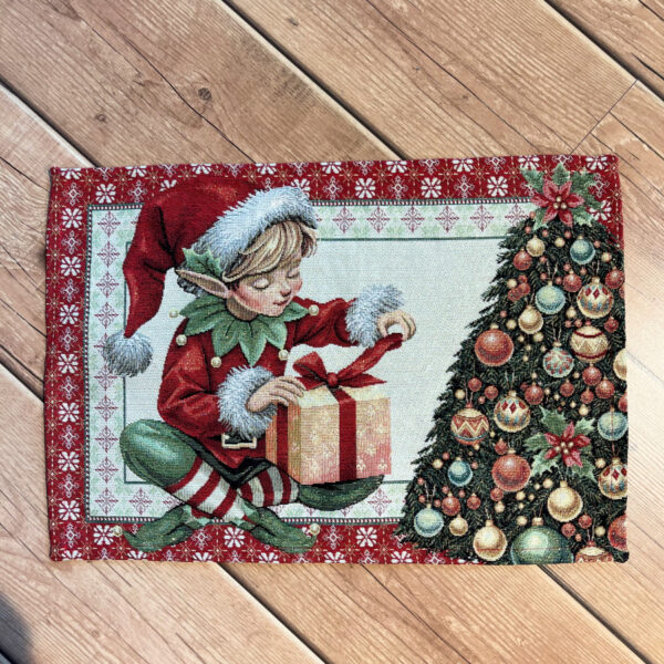 Tovaglietta all'americana natalizia in Lurex 36x50 Cagnolino Tovaglietta all'americana natalizia in Lurex 36x50 Cagnolino