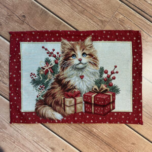 Tovaglietta all'americana natalizia in Lurex 36x50 Cagnolino