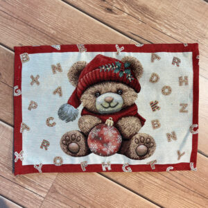 Tovaglietta all'americana natalizia in Lurex 36x50 Cagnolino