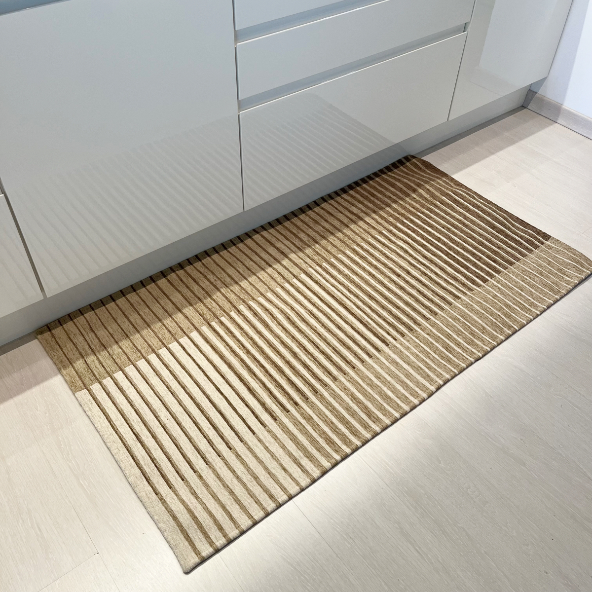 Tappeto ciniglia lavabile antiscivolo Neon Millerighe Beige Tappeto ciniglia lavabile antiscivolo Neon Millerighe Beige