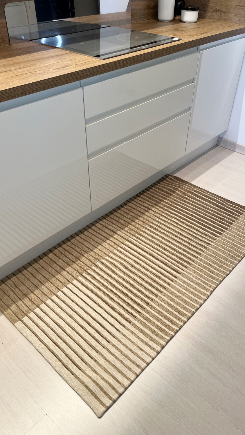 Tappeto ciniglia lavabile antiscivolo Neon Millerighe Beige Tappeto ciniglia lavabile antiscivolo Neon Millerighe Beige