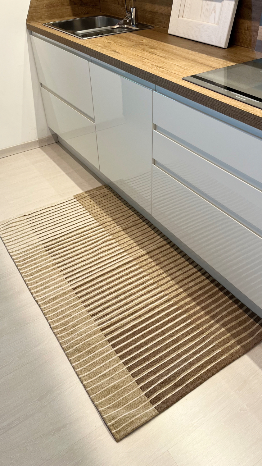 Tappeto ciniglia lavabile antiscivolo Neon Millerighe Beige Tappeto ciniglia lavabile antiscivolo Neon Millerighe Beige