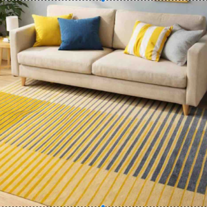 Tappeto ciniglia lavabile antiscivolo Neon Millerighe Senape