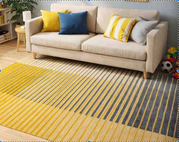 Tappeto ciniglia lavabile antiscivolo Neon Millerighe Senape