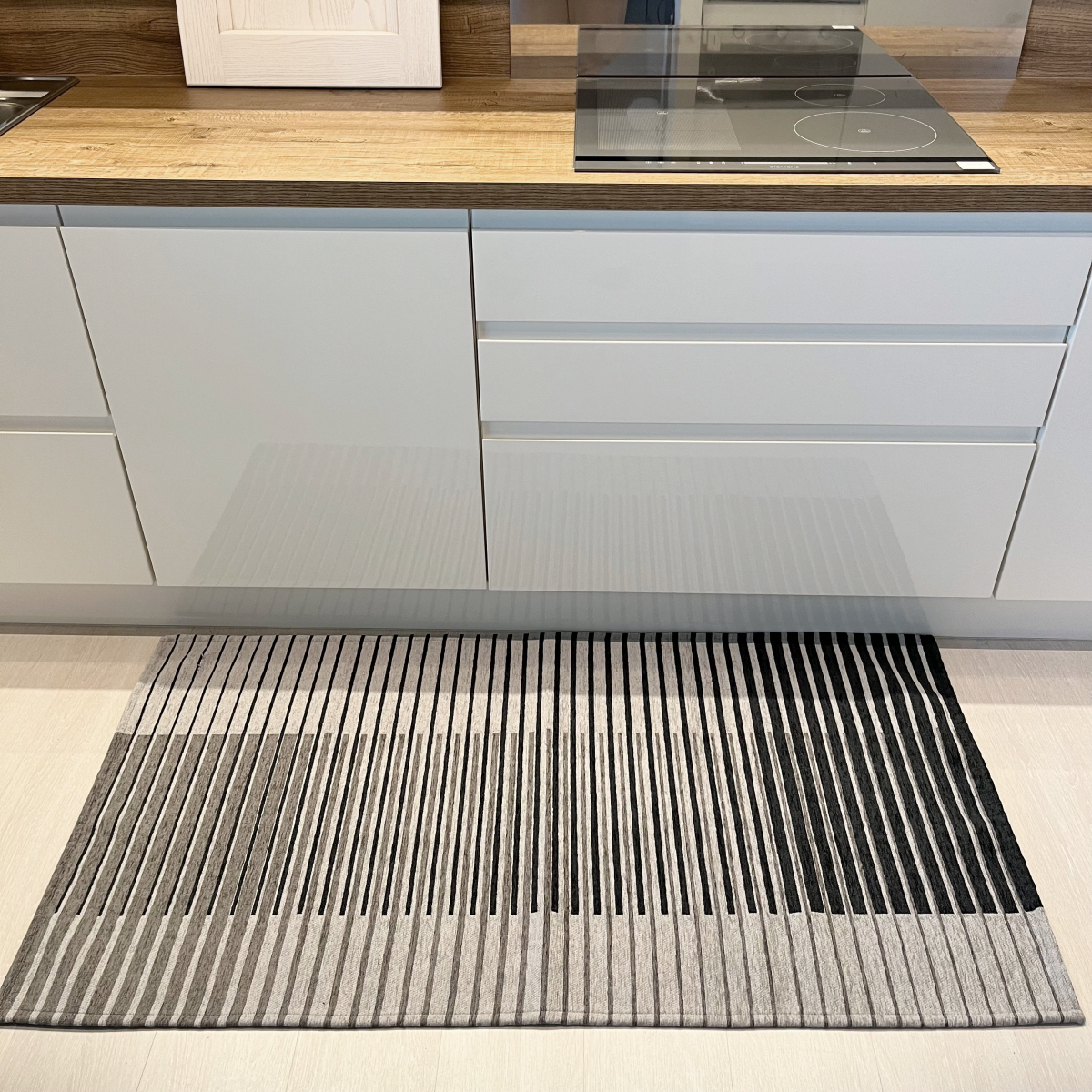 Tappeto ciniglia lavabile antiscivolo Neon Millerighe Grigio Tappeto ciniglia lavabile antiscivolo Neon Millerighe Grigio