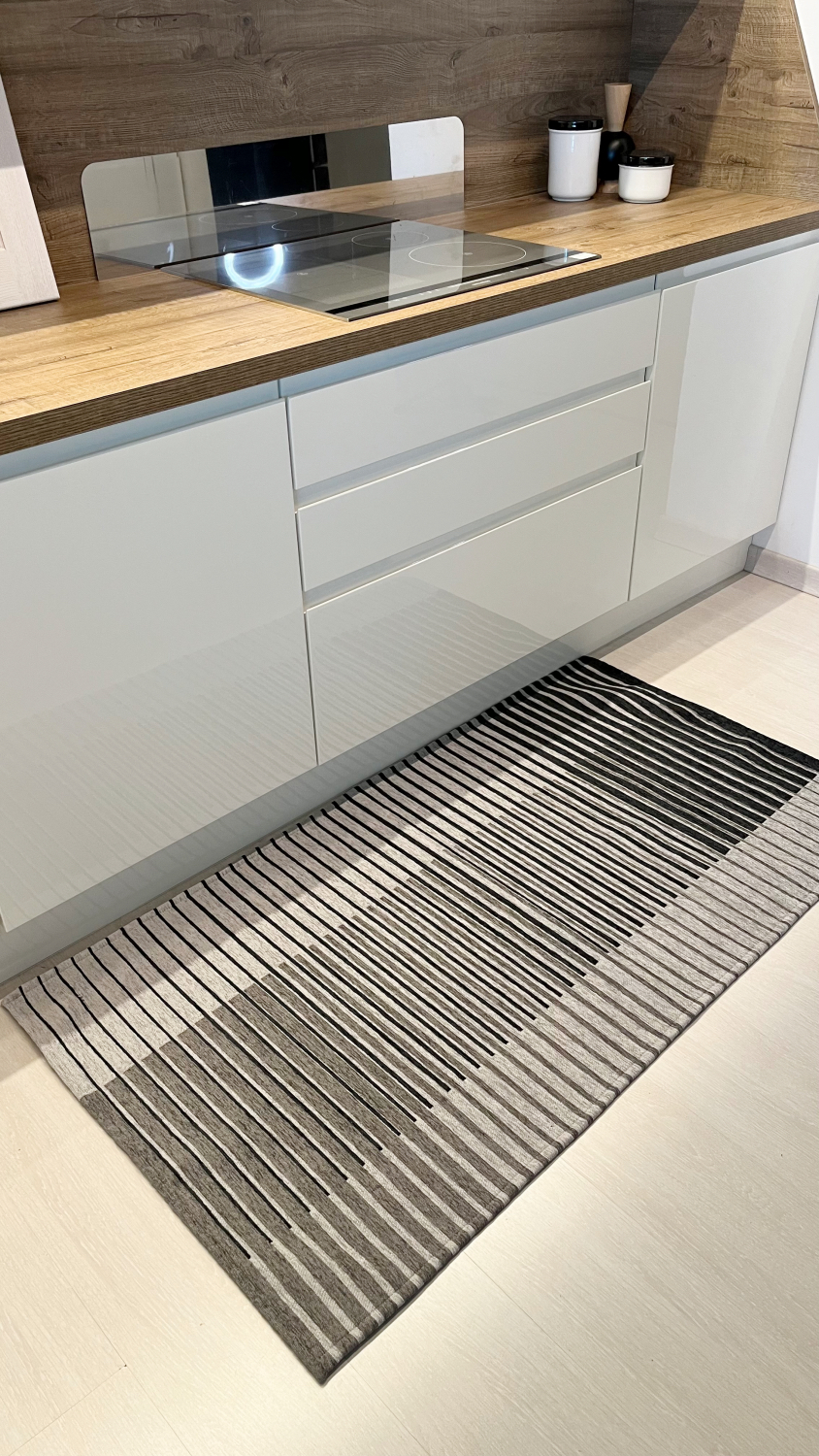 Tappeto ciniglia lavabile antiscivolo Neon Millerighe Grigio Tappeto ciniglia lavabile antiscivolo Neon Millerighe Grigio