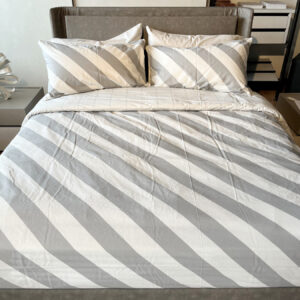 Parure Copripiumino 100% puro cotone matrimoniale ELITE BOUBLE FACE GRIGIO