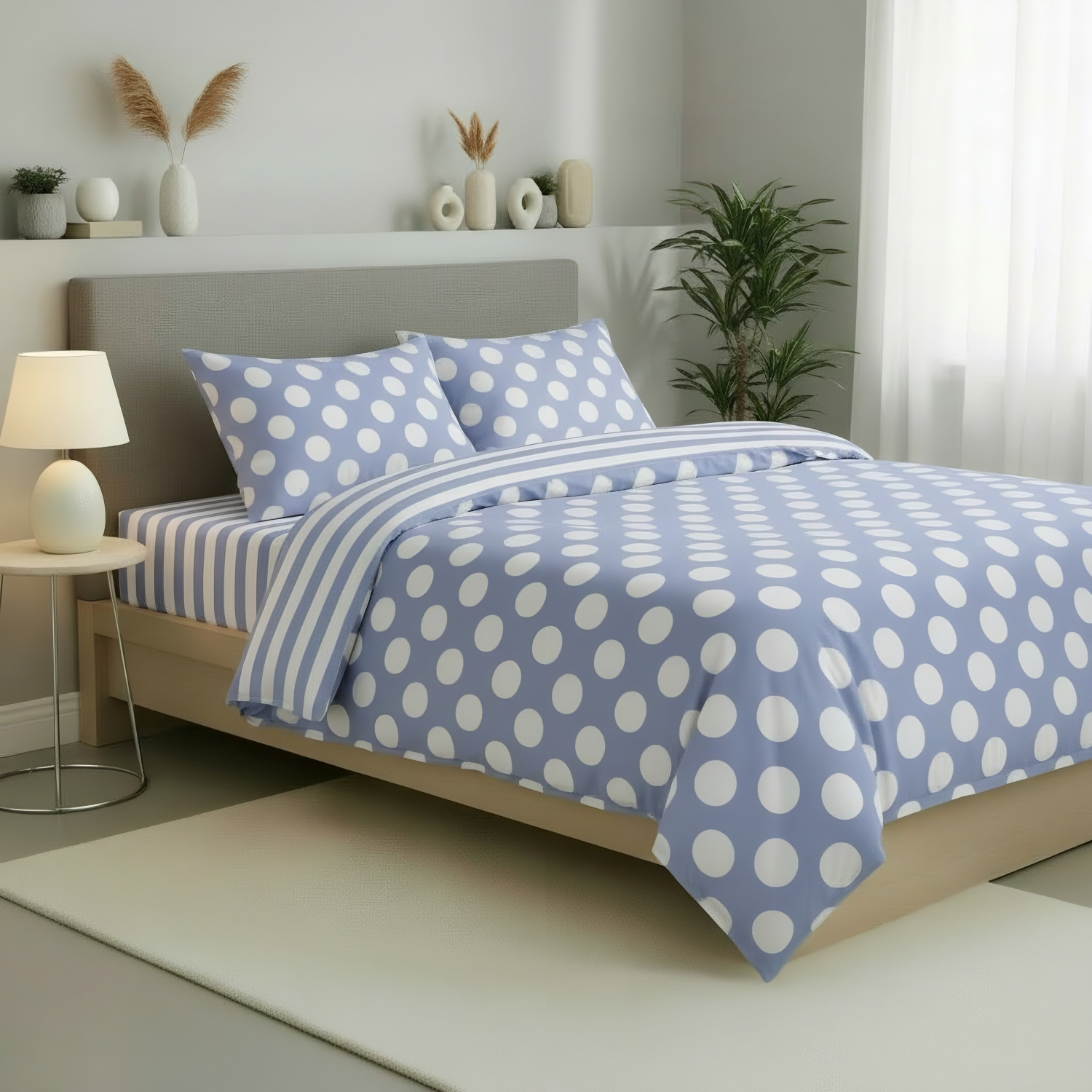 Completo Lenzuola per letto 100% puro Cotone made in Italy matrimoniale POIS E RIGHE BEIGE Completo Lenzuola per letto 100% puro Cotone made in Italy matrimoniale POIS E RIGHE BEIGE