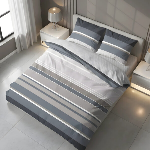 Completo Lenzuola per letto 100% puro Cotone made in Italy matrimoniale SCIA ANTRACITE