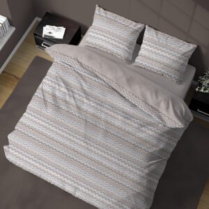 Parure Copripiumino 100% puro cotone matrimoniale Baia Beige