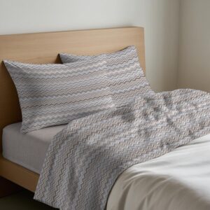 Parure Copripiumino 100% puro cotone matrimoniale Baia Beige