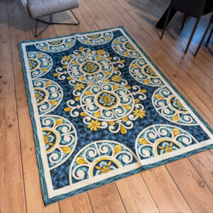 Tappeto ciniglia lavabile antiscivolo ANDALUSIA AZZURRO Tappeto ciniglia lavabile antiscivolo ANDALUSIA AZZURRO