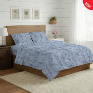 Parure Copripiumino 100% puro cotone matrimoniale SOFFIONE VERDE