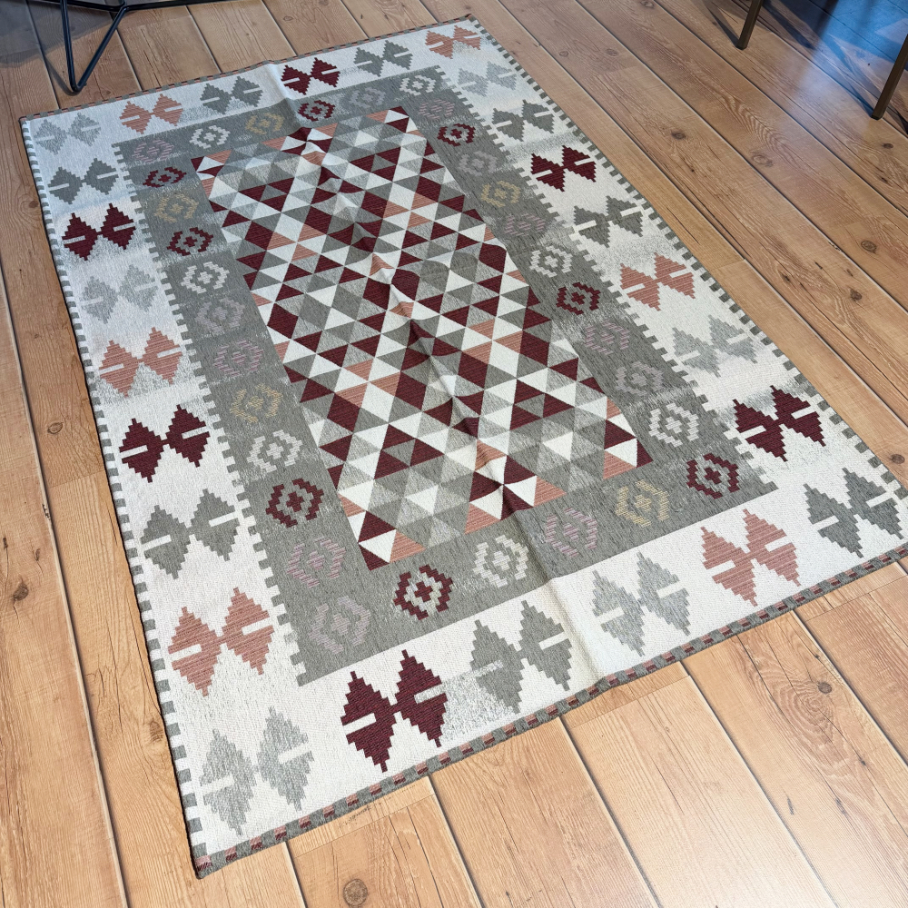 Tappeto ciniglia lavabile antiscivolo Kilim Grigio Caldo Tappeto ciniglia lavabile antiscivolo Kilim Grigio Caldo