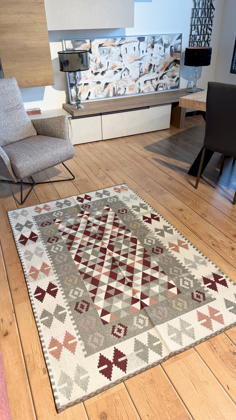 Tappeto ciniglia lavabile antiscivolo Kilim Grigio Caldo Tappeto ciniglia lavabile antiscivolo Kilim Grigio Caldo
