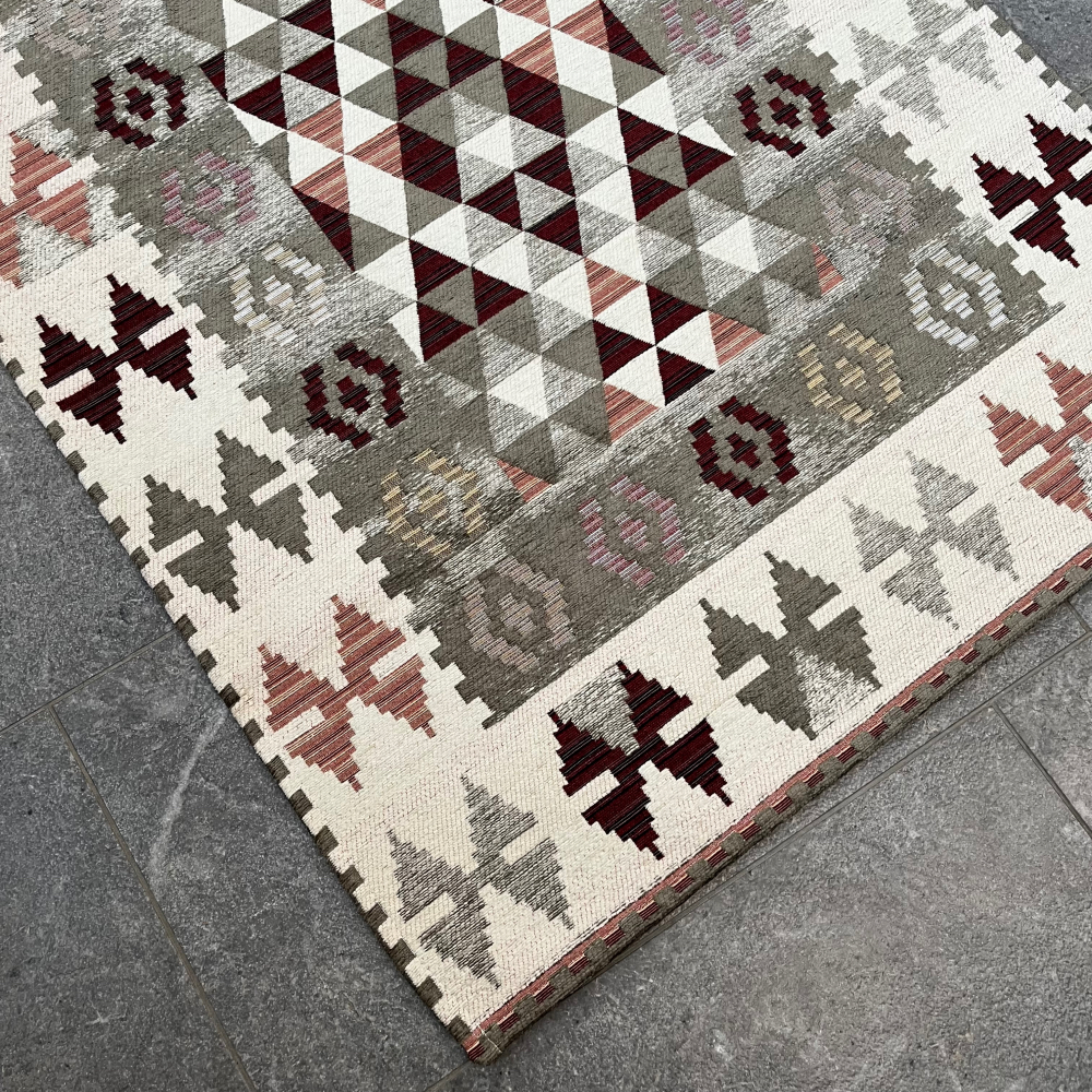 Tappeto ciniglia lavabile antiscivolo Kilim Grigio Tappeto ciniglia lavabile antiscivolo Kilim Grigio