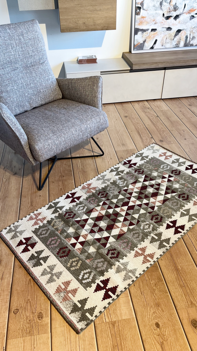 Tappeto ciniglia lavabile antiscivolo Kilim Grigio Tappeto ciniglia lavabile antiscivolo Kilim Grigio
