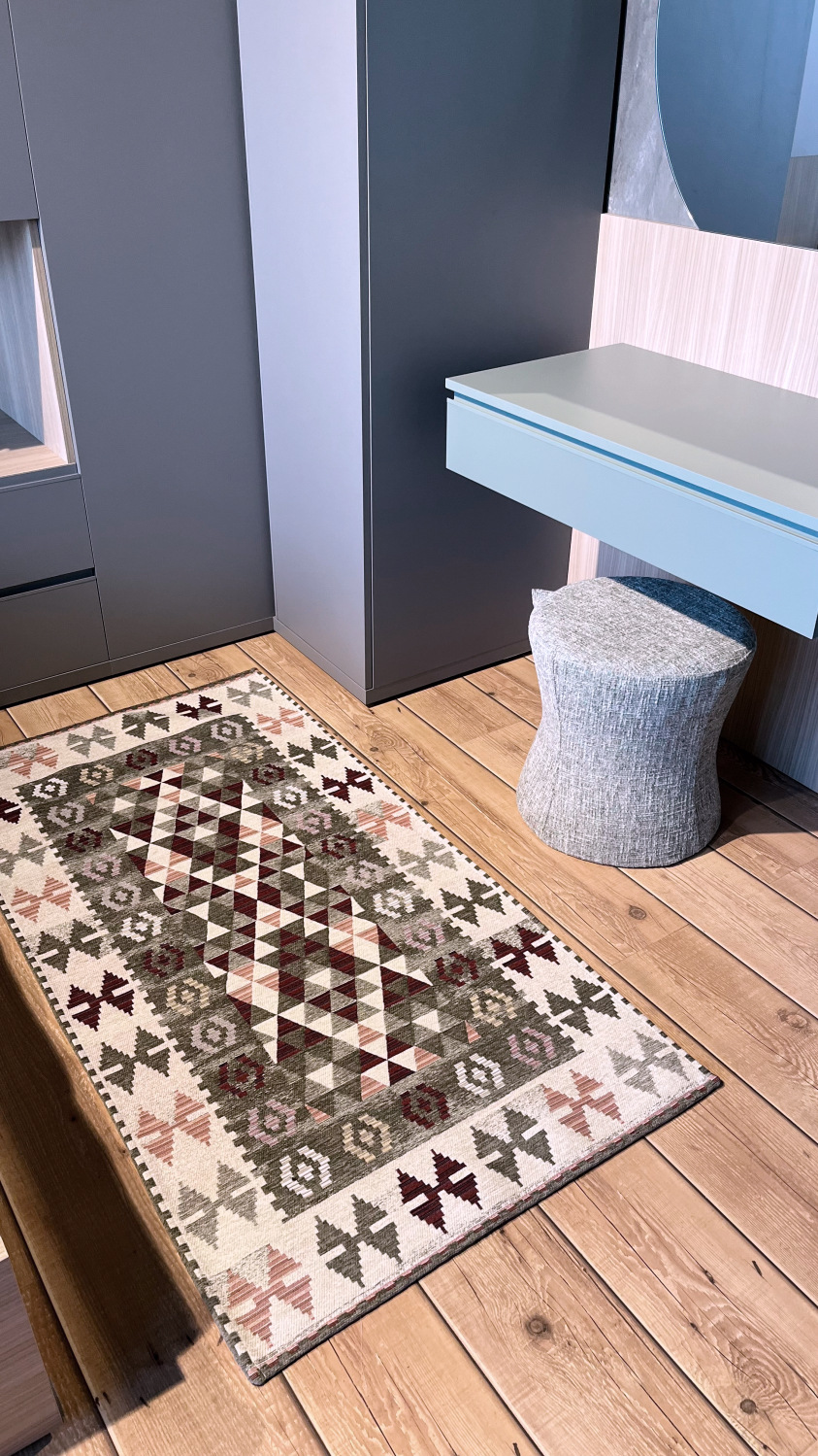 Tappeto ciniglia lavabile antiscivolo Kilim Grigio Tappeto ciniglia lavabile antiscivolo Kilim Grigio