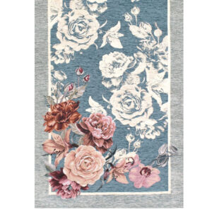 Tappeto e passatoia ciniglia lavabile antiscivolo ROSE AZZURRO Tappeto e passatoia ciniglia lavabile antiscivolo ROSE AZZURRO