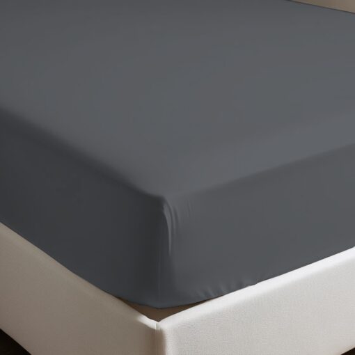Lenzuolo sotto con Angoli Elasticizzati 100% Puro Cotone Color Grigio Antracite Lenzuolo sotto con Angoli Elasticizzati 100% Puro Cotone Color Grigio Antracite